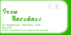 iren macskasi business card