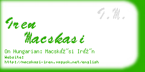 iren macskasi business card